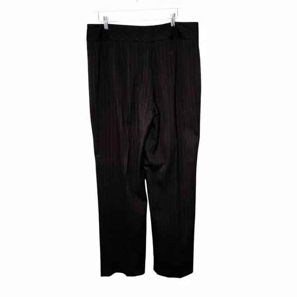 Chico’s Chocolate Brown Stripes Trousers Size 2.5/14 - Image 2