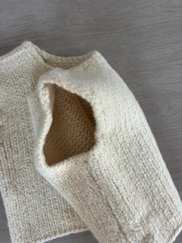 Wool Cropped Vest Tan - Image 2