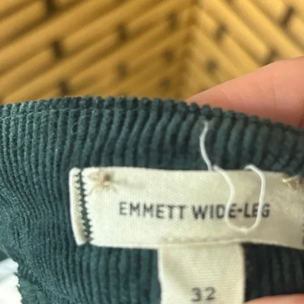 Madewell Dark‎ Green Corduroy Emmett Wide Leg Pants Size 32 - Image 8