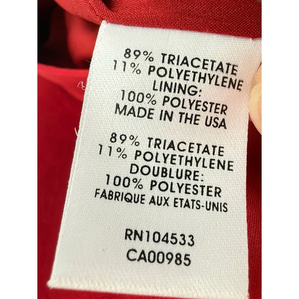 NWT Nanette Lepore Women's Scarlet Red Lace Up V-Neck Satin Sheath Dress Size 4 - Image 13