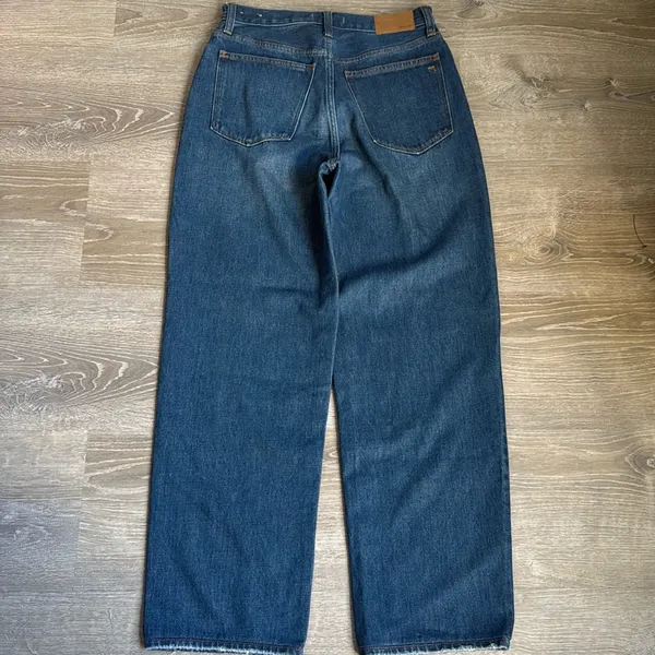 NEW Madewell Baggy Straight Jeans in Dark Worn Indigo Wash 27 - Image 3