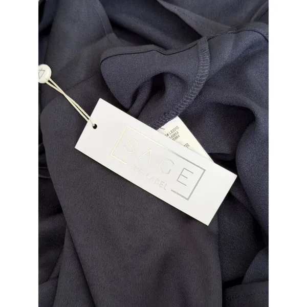Sage The Label Navy Blue Satin Mini Dress Open Back XS‎ NEW - Image 6