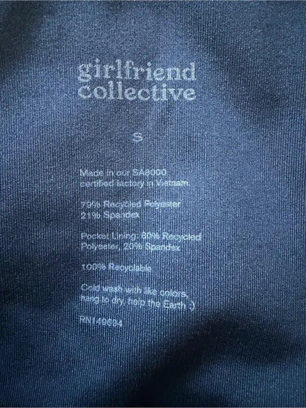 Girlfriend Collective Compressive High Rise Leggings Size S Navy Blue 7/8 - Image 3