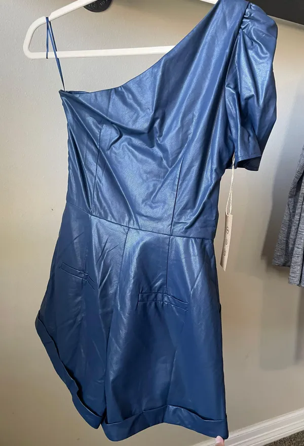 Savannah Sevens Leather Romper Blue - Image 2