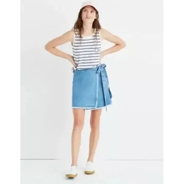 NWT Madewell Blue White Striped‎ Pocket Tank Top Women Sz M OLDSTOCK - Image 2