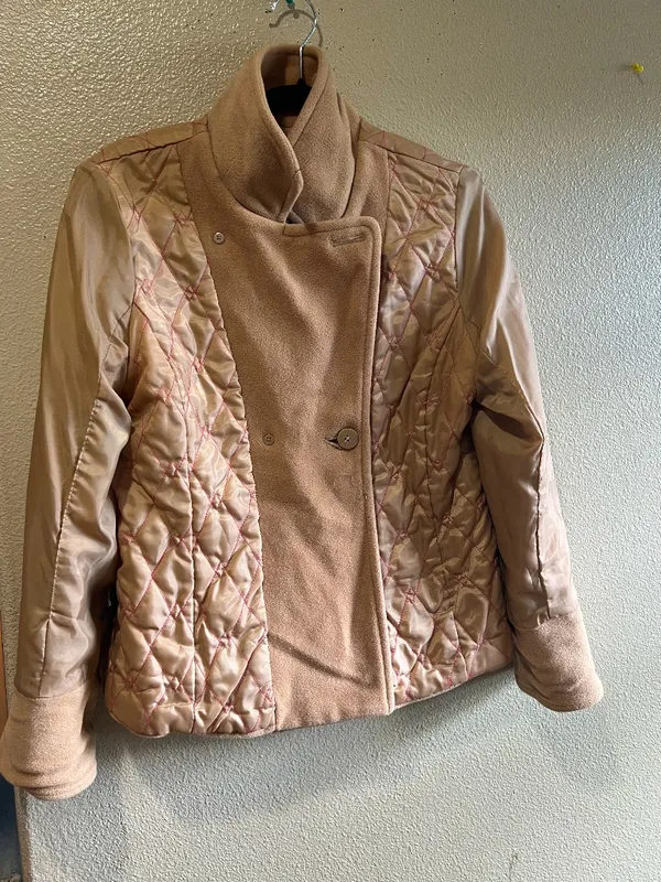 American Eagle Outfitters Women's‎ Tan Double-Breasted Peacoat y2k size medium - Image 8