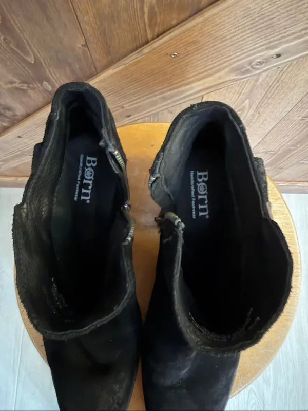 Born Women’s Size 8 Black Suede Buckle Ankle Boots - Image 7