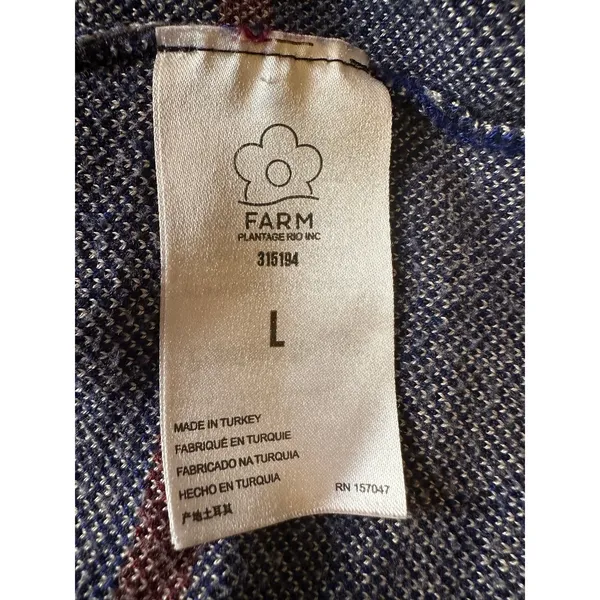 Farm Rio Art to Wear Fair Isle Knit Cardigan Sweater Hearts Fish Waves Large - Image 6