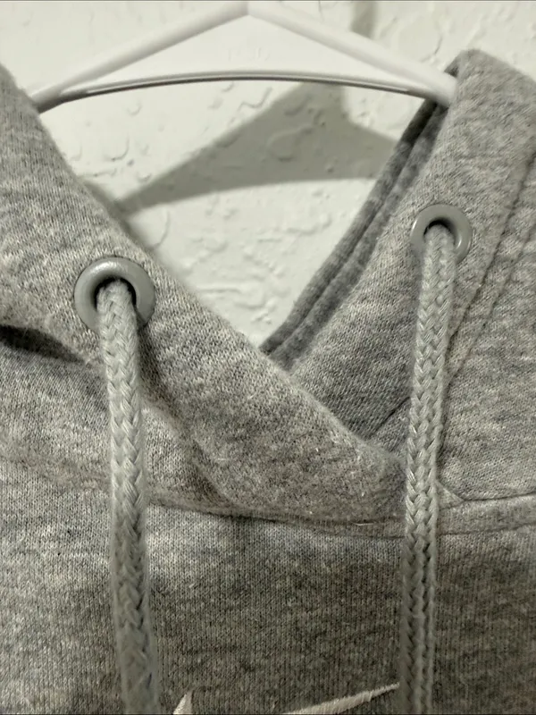 Nike Gray Crewneck Hoodie with White Swoosh Size Small - Image 15
