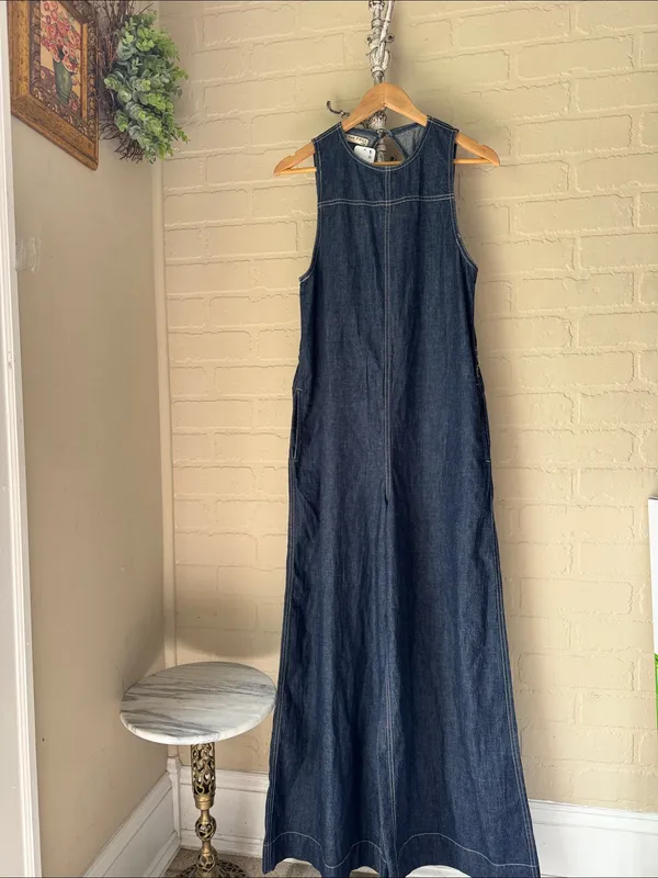 FREE PEOPLE We The Free Do No Wrong jumpsuit dark denim NEW - Image 2
