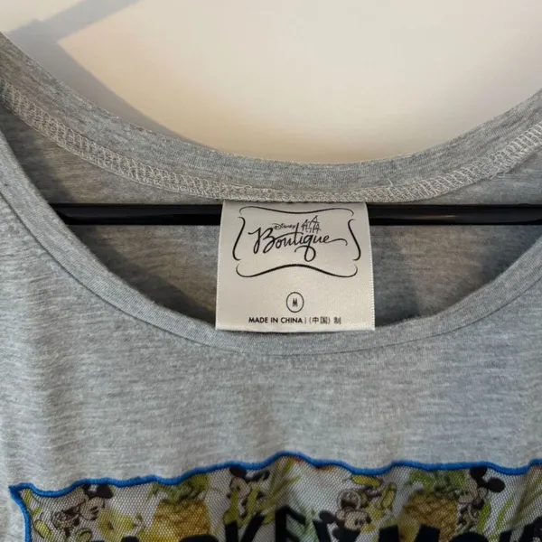 Disney Boutique Grey Mesh Panel Mickey Mouse Short Sleeve T-Shirt - Image 3