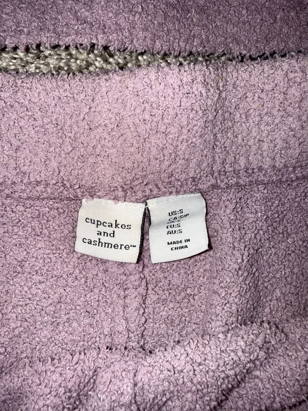 Cupcakes and Cashmere Purple Fuzzy Knit Short Sleeve Top and Shorts Set - Image 3