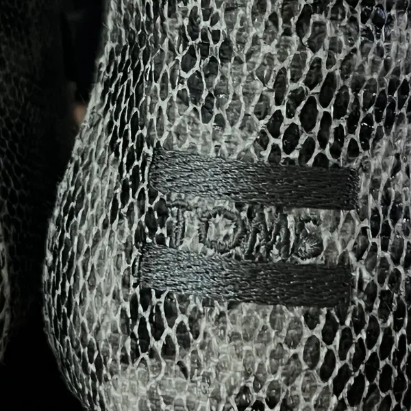 TOMS Boots Womens Sz 8.5 Gray Snake Print Wedge Ankle Lace Up Booties Minimalist - Image 8