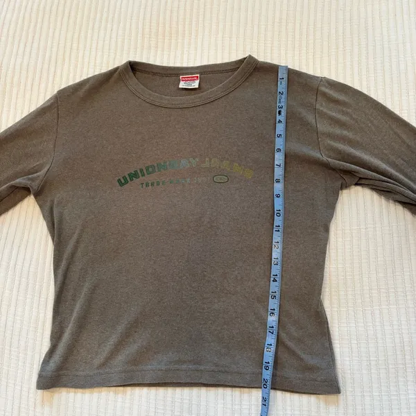 Unionbay Y2K Vintage 90's Long Sleeve Baby Tee Made in USA Cotton Blend Size L - Image 7