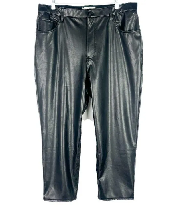 NWT Curve Love Ankle Straight Vegan Leather Pant 33 16S - Image 2