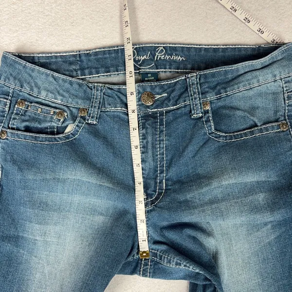 Y2K Royal Premium Bootcut Jeans Women's 10 Rhinestone Embroidered Flap Pockets - Image 8