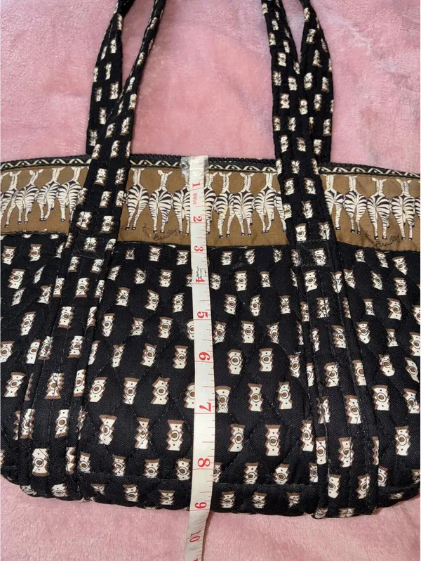 Vintage 2001 Vera Bradley Zebras Tote | Black & Tan Animal Print Retired Pattern - Image 6
