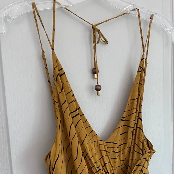 Urban‎ Outfitters Mustard Yellow Tiger Stripe Knot Front Mini Dress - M OB805863 - Image 10