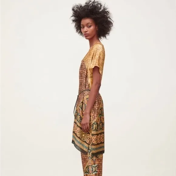 ZARA Women's Designer Bohemian Hippie Tunic Paisley Kaftan Belt - Image 11