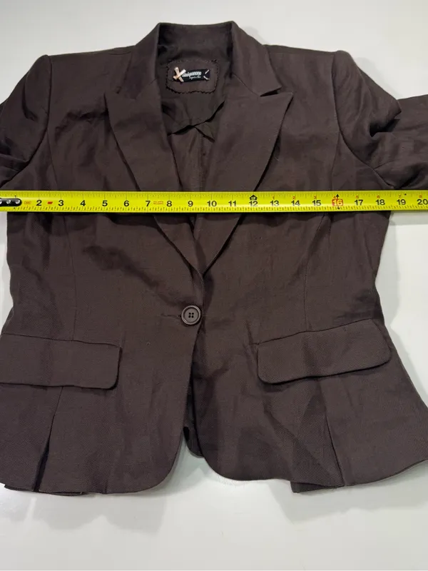 Sinequanone Cotton Blend Women's Brown Single-Button Tailored Blazer - Image 4