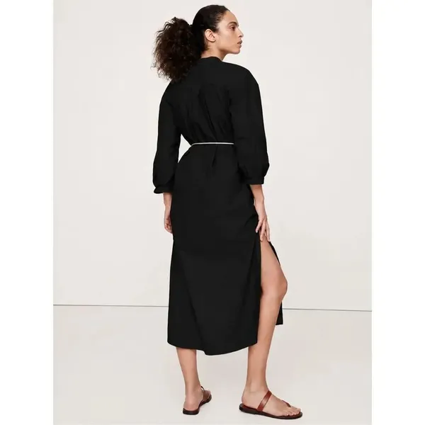 Banana Republic Midi Cotton Poplin Split neck shirt Dress Medium NEW #768 - Image 3