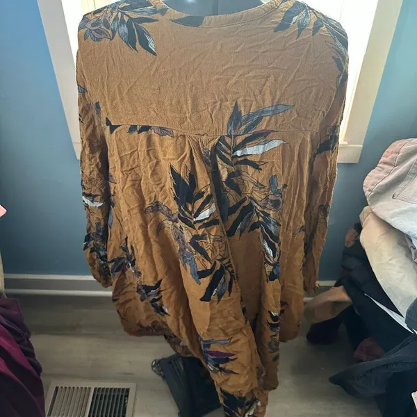 Free People Tree swing dress in amber combo high low hem - Image 3
