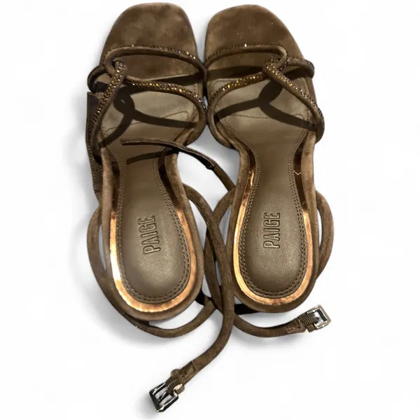 ❣️ PAIGE Scottie Ankle Strap Sandal in Chocolate Brown Size - Image 3