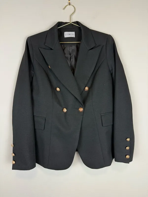 Lioness Palermo Blazer‎ Black Double Breasted Size Medium - Image 7