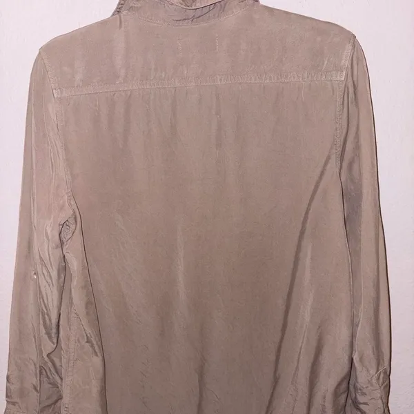 Babaton Aritzia Beige Long Sleeve Button Up Blouse - Image 8