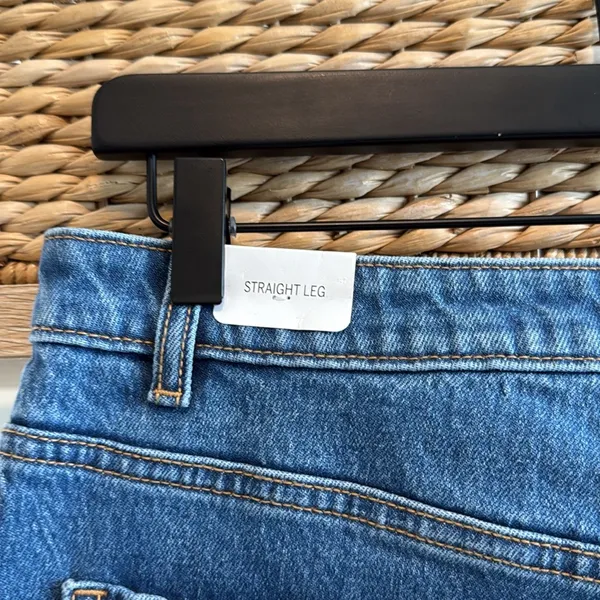 NWT PINK DENIM Victoria's Secret High-Rise Straight Leg Jeans, 12 - Image 7