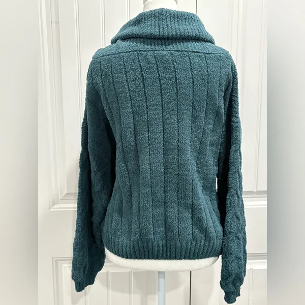 moon & madison Teal Cowl Neck Sweater Blue Size M - Image 2