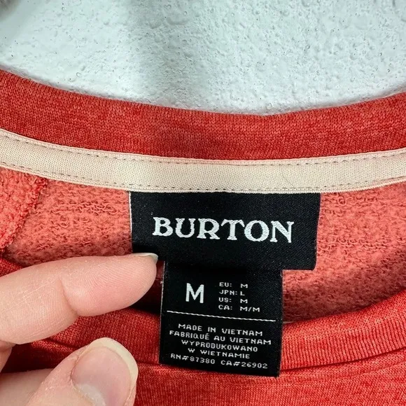 Burton Lost At Last Graphic Crewneck Sweatshirt Red Heather‎ Women's Medium Ski - Image 5