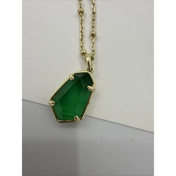 Kendra Scott Alexandria Multi-Strand Necklace Geometric Green Stone - Image 3