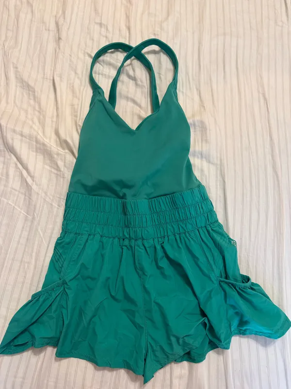 Free People Movement Get Your Flirt on Shortsie Romper - Image 2