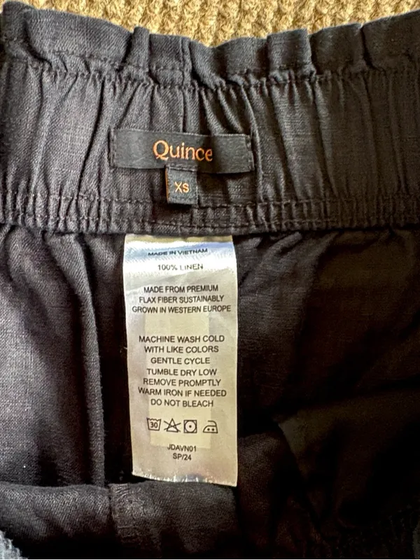 Like New QUINCE European Linen High Waisted Shorts Black Size XS - Image 6