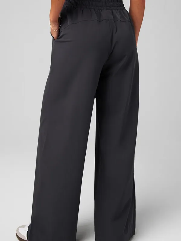 Fabletics Downtown Wide-Leg Pull-On Pants in Dark Charcoal - Image 3