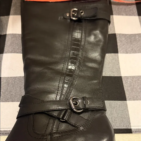 Liz & Co Black Leather Knee-High Boots - Image 9