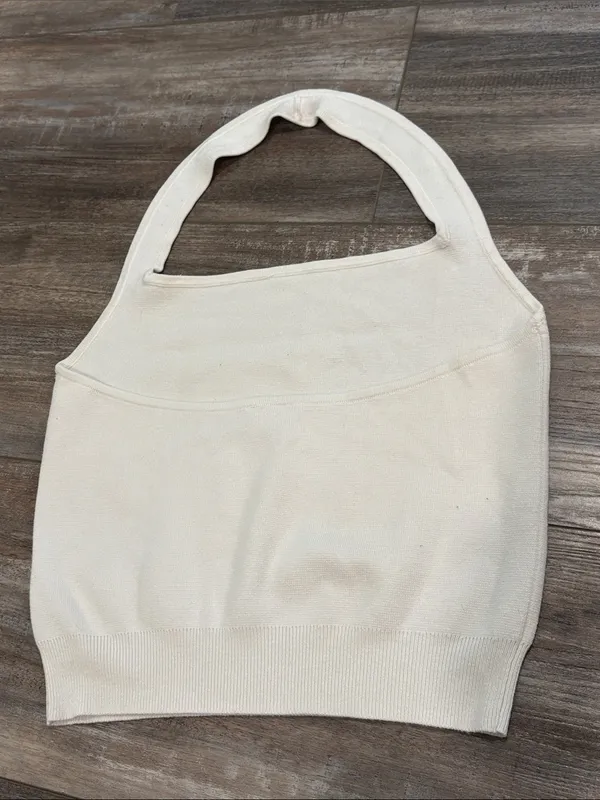 Abercrombie & Fitch Elevated Knit Halter Tank White Size XL Summer Essential - Image 6