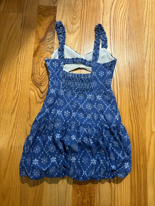 Zara Openwork Embroidered Mini Dress in blue - Image 2