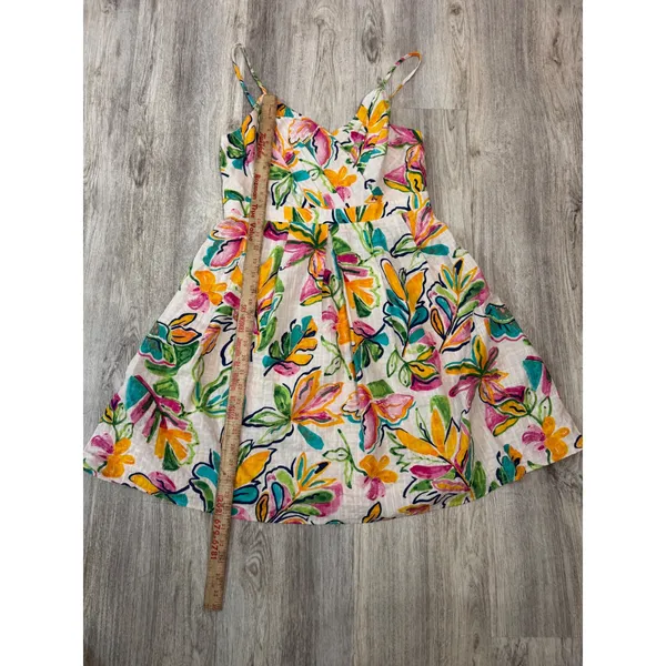 Easel Los Angeles‎ Floral Print Wrap V Neck Smocked Back Mini Dress L - Image 5