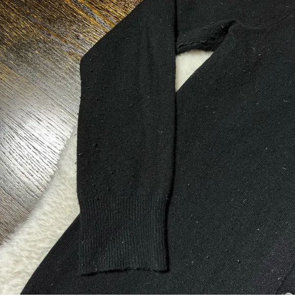 J. Crew Black Wool and Cashmere Button Front Sweater Cardigan - Image 5