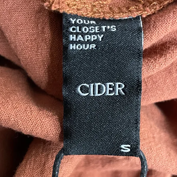 Cider NWT  Ruffle Button Up Knotted Cropped Tank Top Brown Size Small - Image 7