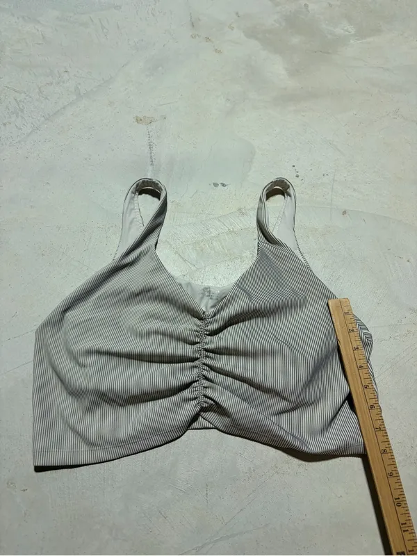 Aerie offline Ruched Front Striped cropped tank top built in bra XXL - Image 7