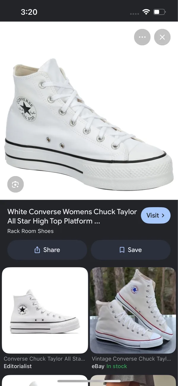White Converse Platform High-Top Chuck Taylor All Star Sneakers - Image 2