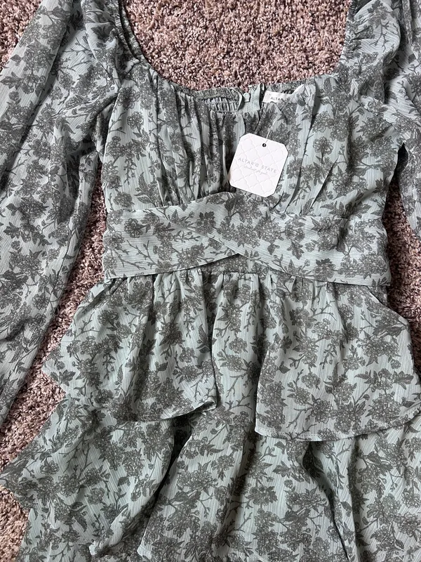 Altar'd State Sage Green Layered Dress - Image 2