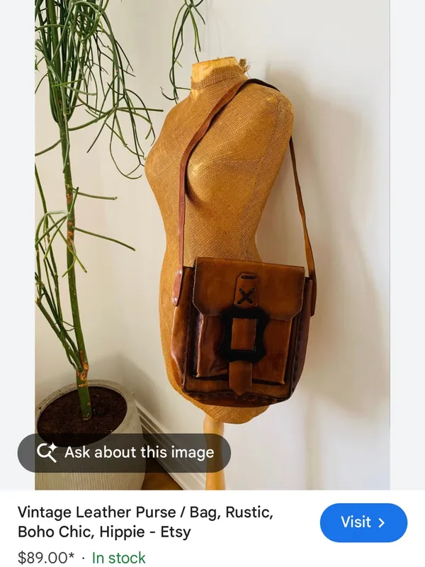 Vintage 1970’s Dark Brown Leather Shoulder Saddle Bag with Front Pockets - EUC - Image 12