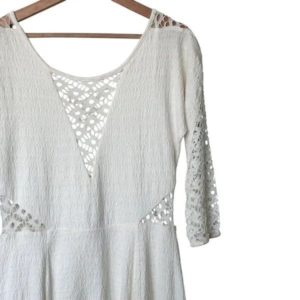 Free People To the Point Dress M White Lace Mini - Image 11