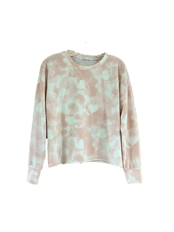Grayson Threads Pink Tie Dye Heart Sleep Shirt and Shorts Medium - Image 2
