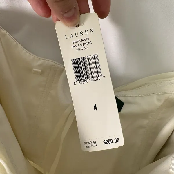 RALPH LAUREN Size 4 Ivory Lacy Strapless Cocktail Formal Dress NWT Bride Wedding - Image 4