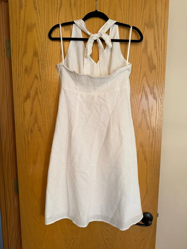 Loft Ann Taylor White Halter Top Dress - Image 3
